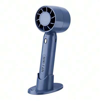 Mini Ventilador Portátil Mini Turbo USB Recarregável 3 Velocidades Silencioso Forte com Suporte Celular Mesa