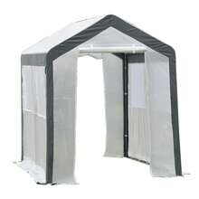 8 X 6 X 7 Ft Outdoor Walk-In Tunnel Greenhouse With Roll-Up Windows And 2 Zippered Doors, Weatherproof Plant Cover For Garden Backyard, Portable Clear PVC Greenhouse Tent For Seedlings And Vegetable Growing, Gray - 95.75 X 70.75 X 90.5 - View 11
