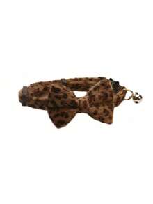 Leopard Print Pet Collar, Suitable For Small Dogs And Cats, Decorated With Bowknot, With Adjustable Strap And Quick-Release Buckle, Cute And Fashionable, Unisex For Pets - Multicolor - View 14