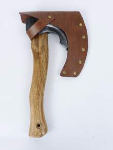 1pc Outdoor Camping Hand Axe PU Leather Protective Cover, Portable Wilderness Wood Chopping Tool Protective Cover, Camping Survival Tool Vintage Viking Axe Protective Cover - A - View 4