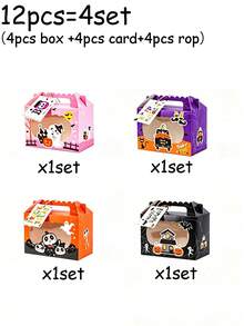 48/36/24/12pcs Halloween Pumpkin & Ghost Handheld Packaging Boxes, Halloween Party Gift Boxes, Candy & Cookie Packaging Boxes, Suitable For "Trick Or Treat" Activities And Holiday Decorations At Halloween Parties - View 11