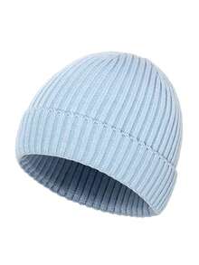 Solid Color Ribbed Knit Baby Beanie, Warm Elastic Infant Hat For Boys And Girls, Autumn/Winter Outdoor Warm Woolen Cap - Baby Boy Series - View 18