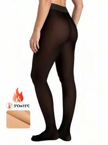 1pc 4-Color Maillard High Waist Sheer Tights, Elastic Tummy Control & Butt Lift, Versatile Full Foot Pantyhose For Commute And Date, Women's Base Layer - Multicolor - View 13