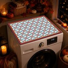 1PC Moroccan Retro Tile Print Washing Machine Top Mat, Non‑Slip Waterproof Washer Dryer Counter Protector Pad, Vintage Laundry Room Home Decor - Multicolor - View 8