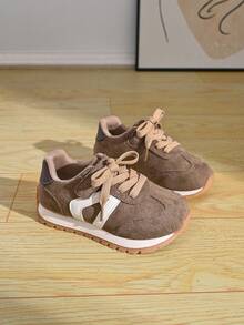 Children's Retro Training Shoes, Boys & Girls Hook-And-Loop Soft Sole Lightweight Casual Style Sneakers - Brown - View 4