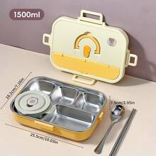 304 Stainless Steel Lunch Box, Bento Box Adult, Leakproof Japanese Bento Box With Utensils And Soup Bowl, Microwaveable Metal Lunch Box, Stainless Steel Containers With Lids, For School Student - Multicolor - View 15