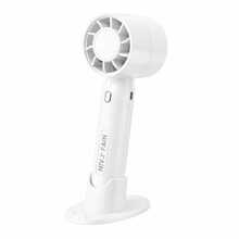 Mini Ventilador Portátil Mini Turbo USB Recarregável 3 Velocidades Silencioso Forte com Suporte Celular Mesa - Branco - Visão 2