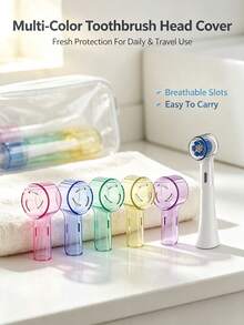 Electric Toothbrush Head Protective Cover, Portable Toothbrush Head Storage Box - Multicolor - View 3