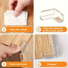 20/15/10/8/6/5PCS Transparent L-Shaped Corner Protectors, Soft Transparent Silicone Baby Furniture Edge Guards, Suitable For Sharp Edges - Clear - View 4