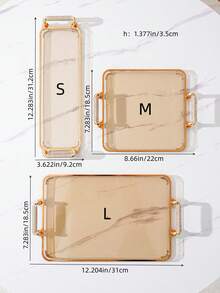 1 pieza Bandeja decorativa con pedrería para botella de agua, taza, juego de té, pastel, almacenamiento de aperitivos - Café integral - Ver 10
