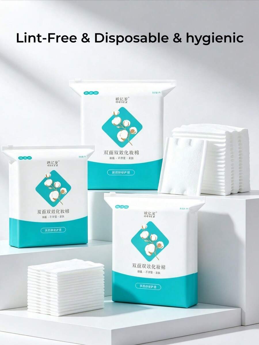 OEIEZ 268pcs Double-Sided 2-In-1 Cotton Pads, Thickened Durable, Ultra Soft Skin-Friendly Lint-Free, Suitable For Toner Application And Makeup Removal