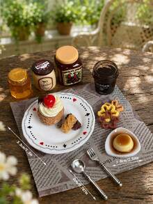 Set Teh Sore Model Kue Miniatur dari Resin, Dekorasi Peralatan Makan Model Rumah Boneka Berisi Puding, Selai, Madu, dan Permen, Tidak Dapat Dimakan - Satu-Ukuran - View 4