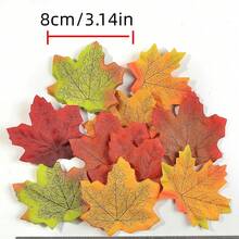 10/50/100/200/300PCS Artificial Maple Leaves, Multi-Color Mixed Faux Autumn Leaf Decorations, Suitable For Home Autumn Decor, Halloween, Thanksgiving, Wedding, Event, Party Craft Props, Party Tabletop Decoration, Artificial Flowers And Faux Plants. - Multicolor - View 9