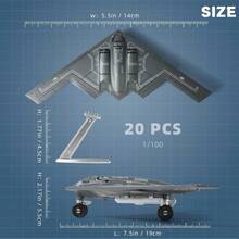 1pc B2 J20 F14 SU57 F22 SU25 Fighter Bomber Model, Plastic Building Block Airplane Model, Desktop Decoration, Collectible, Creative Gift, Suitable For People Over 14 Years Old, Aviation Enthusiasts, Holiday Gift, Birthday Gift, Perfect Gift - Multicolor - View 8