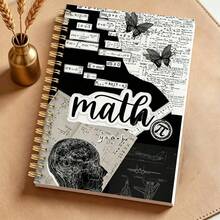 1PC Math Themed Spiral Notebook A5, Hard Cover Horizontal Line Diary, Suitable For Office And School Use, Ideal Gift For Women, Teachers And Students - Multicolor - View 2