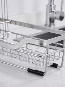 Stainless Steel Kitchen Sink Caddy Sponge Holder, Modern Compact Sink Organizer With Removable Utensil Brush Holder & Drain Tray, 8.3x3.5 Inch Rustproof Countertop Soap Rack Storage Dryer Caddy For Home Kitchen, RV & Countertop Organization - Multiple Styles and Colors - View 9