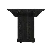 Black Multifunctional Kitchen Serving Trolley With Storage, Adjustable Shelves & Wine Rack, Mobile Rolling Side Table, Utility Storage Cart For Dining Room, Living Room And Balcony Home Use Character Count: 117 - Black - View 10