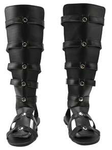 New Medieval Renaissance Roman Foot Fighter Retro Men's Shoes - Black - View 17