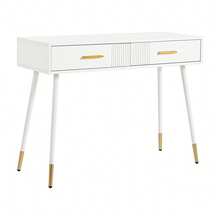 White Makeup Vanity With 2 Drawers - Modern Desk - 白色 - 查看 6