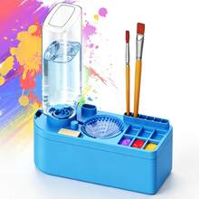 1 Set Pembersih Kuas, Pembersih Kuas Multifungsi Baru, Wadah Cuci Kuas Portabel Kapasitas Besar 450ml, Penggantian Air Otomatis, Warna yang Dapat Diatur - Beraneka warna - View 2