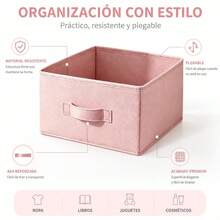 Pink Underwear Storage Box, Non-Woven Fabric Closet Organizer With Cardboard Reinforcement For Drawers And Shelves, 31x31x15cm Storage Container - 粉色 - 查看 3