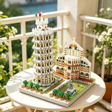 1400+Pcs Mini Leaning Tower Of Pisa Building Block Set, Taj Mahal And Neuschwanstein Castle Building Blocks, World Famous Architecture Assembly Model, High Difficulty Adult Toy Micro Particle Desktop Decor, Birthday Gift, Stress Relief Building Block Toy, Holiday Gift - Multicolor - View 6