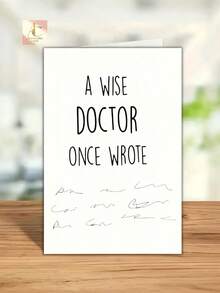 1pc Funny Doctor Greeting Card, A Wise Doctor Once Wrote Humorous Hand‑Written Scribble Design Note Card, Paper Card With Envelope, Novelty Birthday Thank You Gift For Doctor Medical Staff Friend Christmas Card Thank You Card - One Size Fits All - View 6