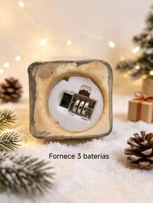Enfeite de Natal em forma de casa com luzes LED. - B - Visão 7