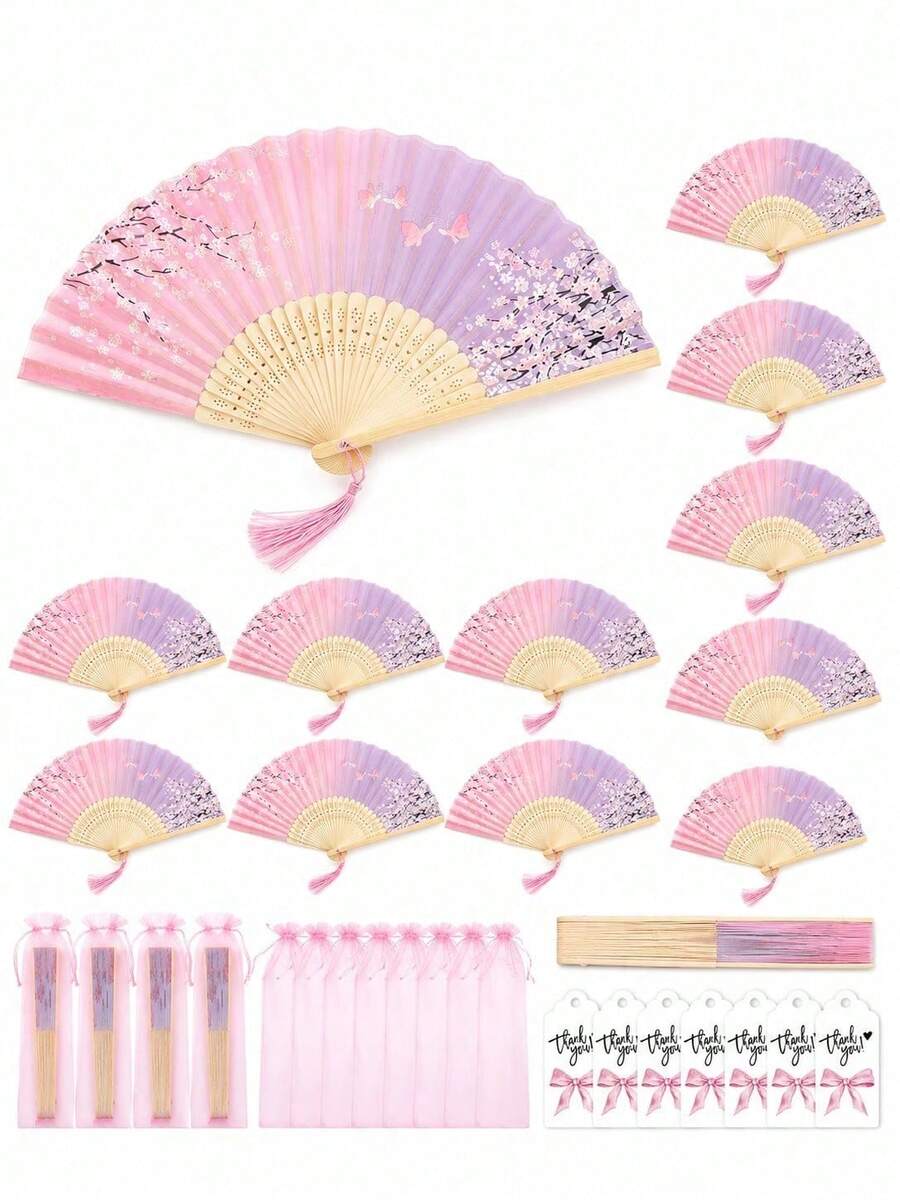 1件夏季日式隨機圖案流蘇便攜裝飾折扇 - 多款式 - 查看 1