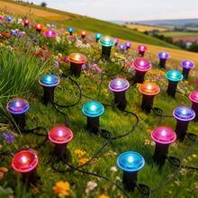 Firefly Glow Hidden Solar Ground Lights Warm Soft Ambient Light Waterproof Outdoor Cottagecore Garden Lawn Patio Pathway Decoration - Black - View 4