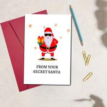 1 Set Secret Santa Card Set With Envelopes - Self-Sealing Blank Christmas Cards, Suitable For Parties, Weddings, Birthdays - With Name/Message Space, Perfect For Anonymous Fun Gift Exchange ( Design) - Sets - View 5
