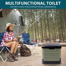Crystals 24L Portable Folding Camping Toilet - Heavy Duty Foldable Commode For Outdoor & Emergency Use - Green - View 3