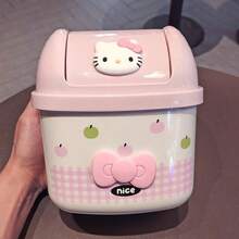 SANRIO Tempat Sampah Bentuk Kucing dengan Tutup Flip, Keranjang Penyimpanan Meja Kreatif, Cocok untuk Asrama, Kantor, Meja Rumah, Pekerja Kantor, Mahasiswa, Pengatur Sampah Meja, Wadah Penyimpanan Sampah dan Pengatur Kekacauan - A - View 7