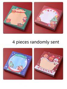 Cartoon Christmas Sticky Notes, Student Christmas Creative Stationery Gift, Sticky Notes, Message And Memo Student Note Pad, Study Office Sticky Notes, Santa Claus - one-size - View 11
