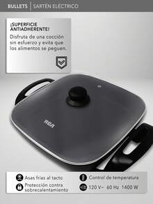 RCA Sartén Eléctrico con Temperatura Ajustable RC-3030C - Negro - Ver 3