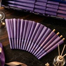 1 Box Purple Printed Pre-Rolled Cone Cigarette Rolling Papers With Filter Tips, Finished Cone-Shaped Rolling Paper Gift Box Set, Convenient Disposable Handmade Rolling Papers, Essential Smoking Accessories - View 5