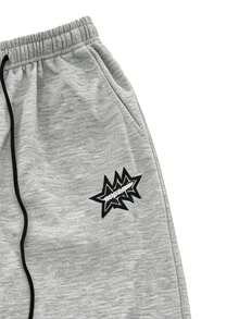 Women's Star Patchwork Drawstring Sweatpants, Spring Casual Jogging Pants, Loose Fit, Running Fitness Multi-Purpose Long Pants - Grey - View 7