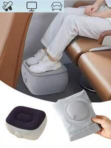 Inflatable Foot Pillow, Quick Press Inflation Travel Footrest, No Air Pump Needed, Suitable For Concerts, Camping, Fishing - Multicolor - View 1