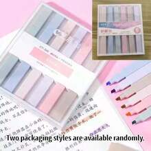 1/6/12/24pcs Morandi Aesthetic Square Highlighters, Rich Colors, Smooth Writing, Soft Tips, Non-Fading, Quick-Drying, Suitable For Diary, Notes And More, Ideal School Supplies, Gift For Students, Gift For Teachers, Perfect For Back To School Season - Multicolor - View 18