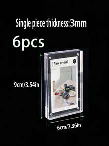 1pc/2pcs Transparent Thick Acrylic Photo Frame, Modern Desktop Photo Frame, Suitable For Home And Office Decoration. Suitable For Photos, Flowers And Landscape Paintings Acrylic Table Card Transparent Price Sign Acrylic Photo Frame Desktop Painting Decoration Frame. - Transparent - View 19