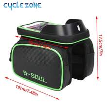 Cycle Zone Bicycle Front Frame Bag Large Capacity Storage Bag Handlebar Bag Front Frame Cap Bag Cycling Storage Bag Touchscreen Phone Bag Touchscreen Head Bag Large Capacity Cycling Bag Waterproof Multi-Function Bag Cycling Accessories Tool Storage - Multicolor - View 6