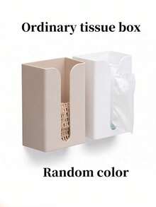 Translucent Wall-Mounted Tissue Box, No-Drill Self-Adhesive Tissue Holder, Multi-Purpose Desktop Tissue Storage Box, Suitable For Bathroom, Kitchen, Bedroom, Home And Holiday Decor, Bathroom Decor, Home Decor, Room Decor - Multicolor - View 7