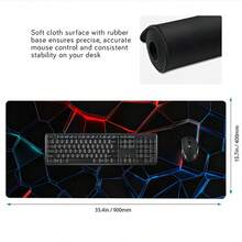 1 Pc Large Gaming Mouse Pad, XXL Strata Liquid Desk Mat, Non-Slip Rubber Base Game Mouse Mat, Computer Keyboard Mats Pad, Big Mousepad, Black Line Cool Large Mousepad, For Home Office Gaming Desktop Working - View 4