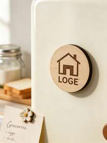 1/5/10Pcs Custom Logo Wooden Fridge Magnet - Personalized Laser Engraved Wood Magnet, Custom Shape Business Logo Magnet, Branded Giveaway For Small Business, Corporate Gifts, Events, Marketing, Promotions & More - Multicolor - View 4