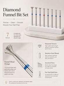 1 Set Diamond Nail Drill Bits, Coarse Grit Polishing Head, Used For Removing Excess Gel, Durable And Long-Lasting - One Size - View 8