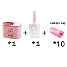 Cat Supplies & Cat Litter Scoop With Storage Rack, Durable Plastic Material, Extra Trash Bag Storage Compartment, Essential Pet Hygiene Item, Must-Have For Multi-Cat Households, Easy Access & Kitten Supplies - Multicolor - View 21