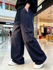 Norleigh Men's Spring Autumn Thin Loose Casual Jeans Straight Leg Pants - Blue - View 6