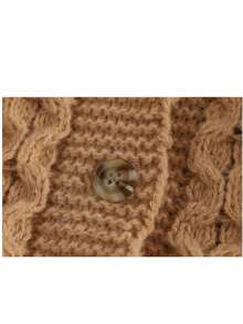 Young Girl Solid Color Casual Versatile Daily Knit Top - Khaki - View 3