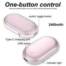 1PC Double-Sided Heating USB Fast Charging Hand Warmer, Portable Pocket Hand Warmer For Outdoor Sports, Home, Office, Winter Heating Essential - Winter Gift 1200/2400mAh - Multicolor - View 6