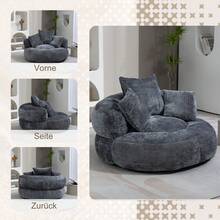 Beige Chenille Sofa – Bekväm Gaming Stol - Grå - Visa 4